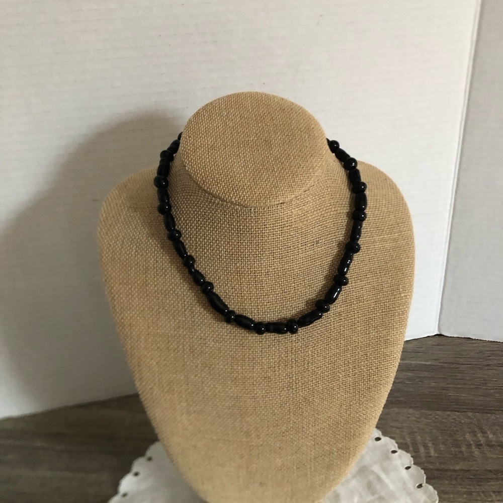 Handmade Elegant Black Beaded Necklace